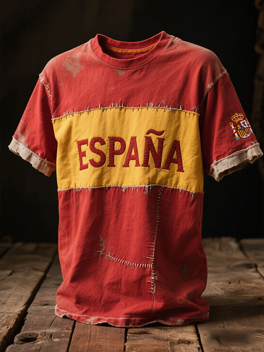 Camiseta impresa arte de la bandera de España de los hombres