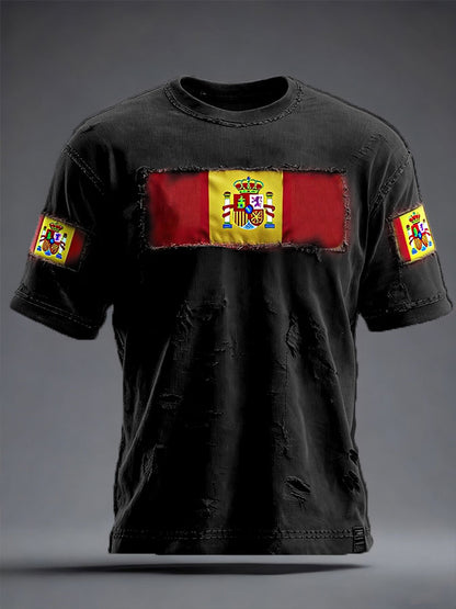 Camiseta impresa arte de la bandera de España de los hombres