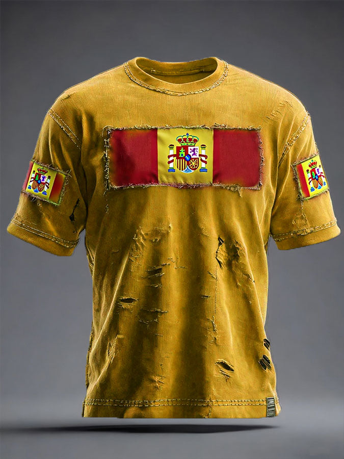 Camiseta impresa arte de la bandera de España de los hombres