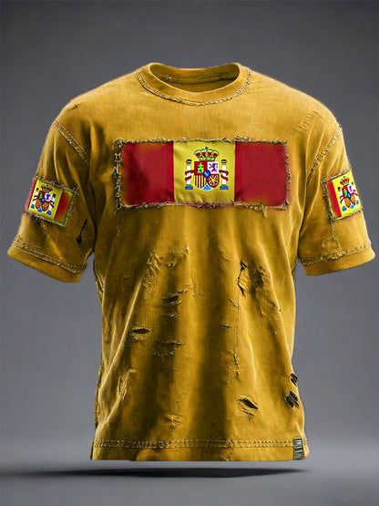Camiseta impresa arte de la bandera de España de los hombres