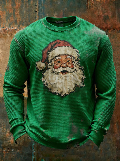 Top casual con estampado de Papá Noel para hombre