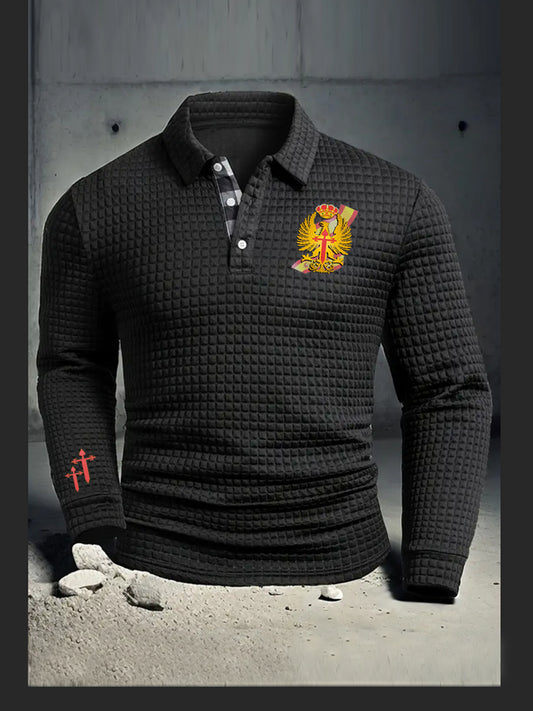 Camisa de manga larga casual de moda vintage para hombres