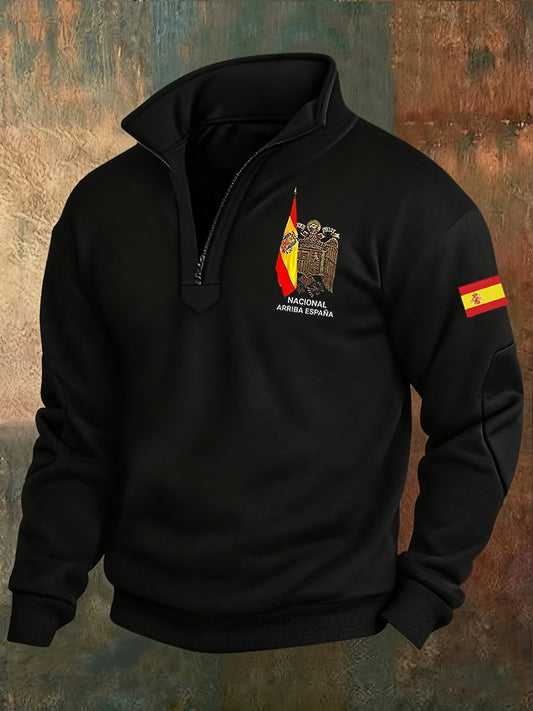 Hombres de moda retro Casual Half-Zip Sudadera