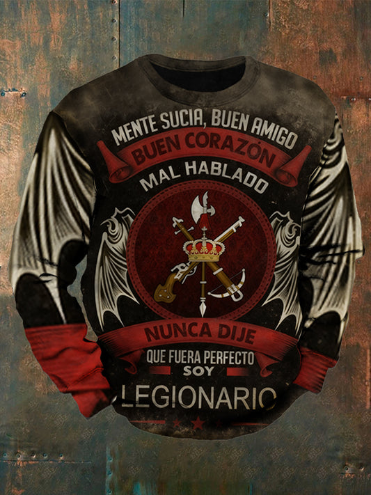 Hombres Retro Moda Casual Crewneck Sudadera