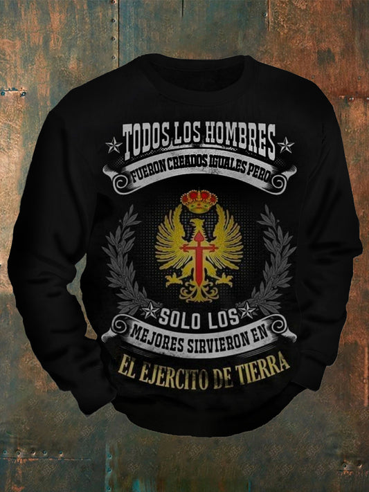 Hombres Retro Moda Casual Crewneck Sudadera