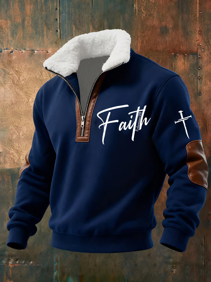 Sudadera Casual Vintage Art Faith para hombre