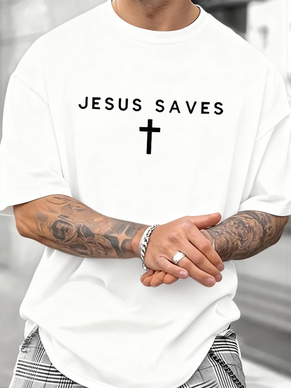 Camiseta Jesus Saves Faith Print para hombre