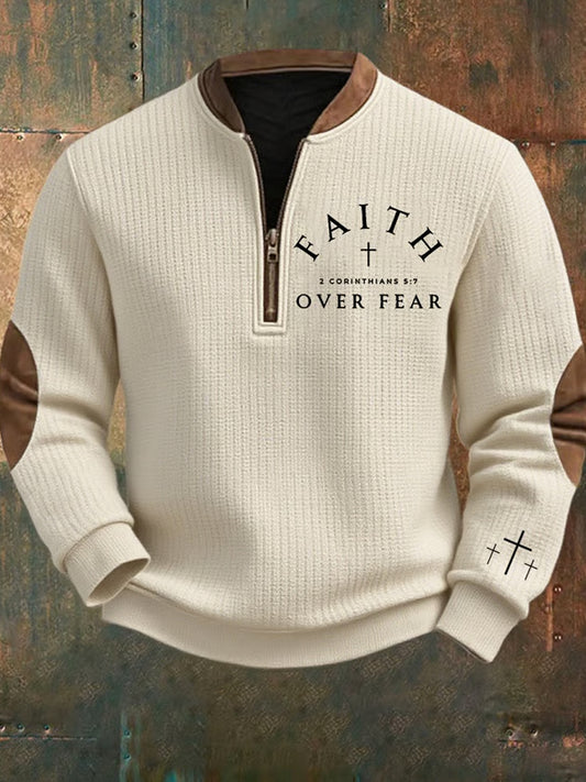Sudadera Casual Vintage Art Faith para hombre