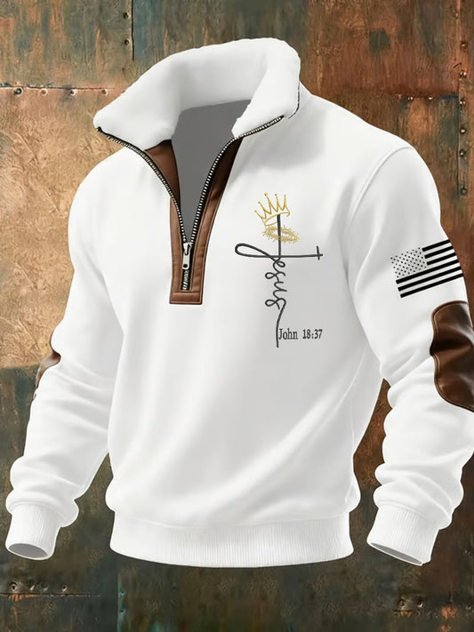 Sudadera Casual Vintage Art Faith para hombre