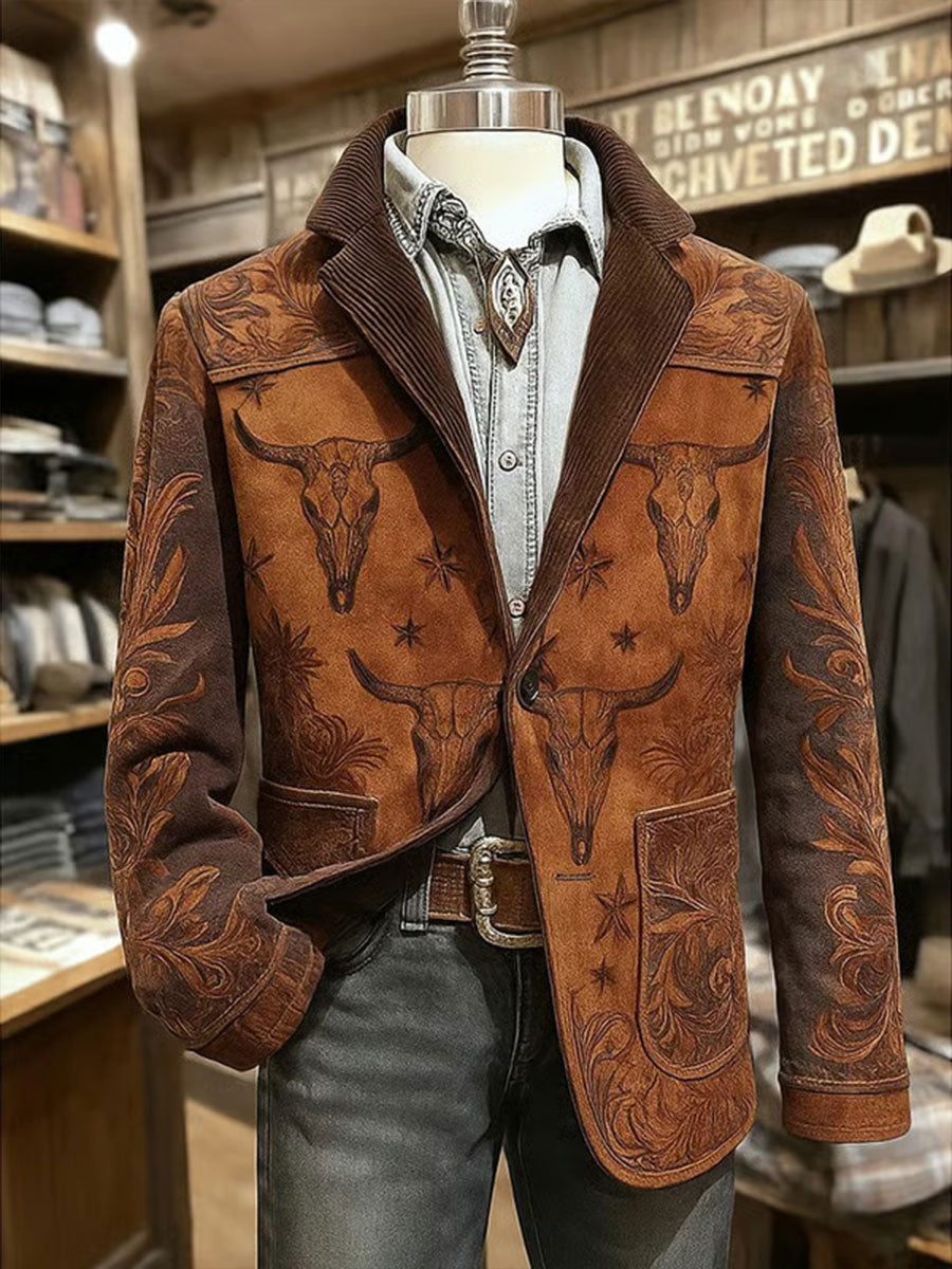 Hombres Retro Western Casual Blazer