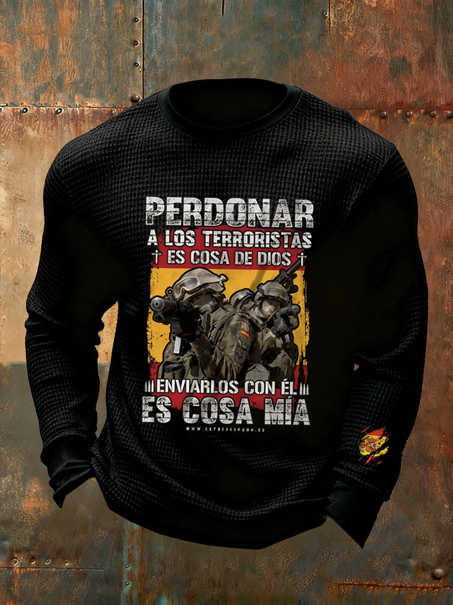 Hombre Vintage Español Moda Casual Manga Larga