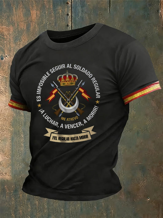 Camiseta vintage española de fe casual para hombre