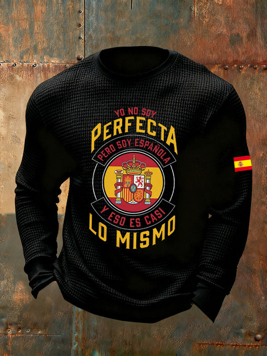 Hombre Vintage Español Moda Casual Manga Larga