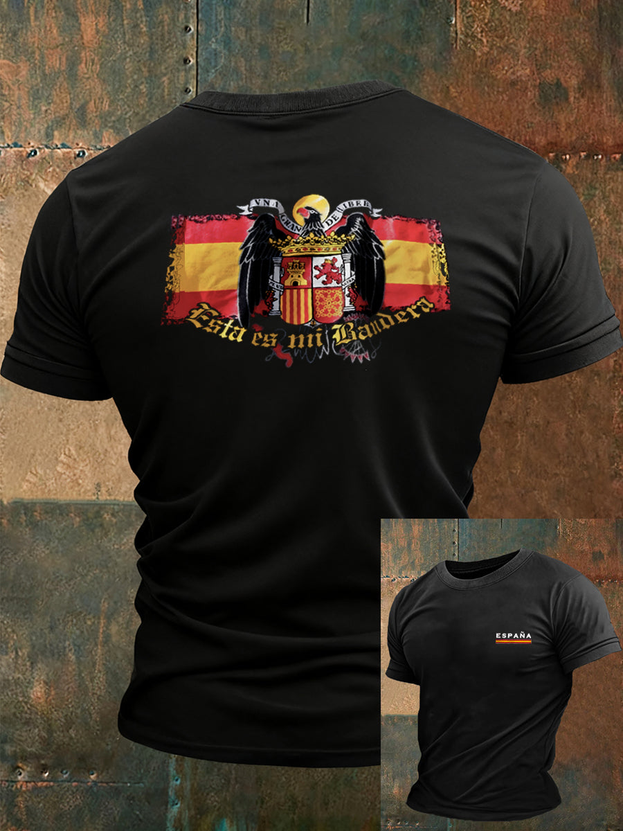 Camiseta vintage española de fe casual para hombre