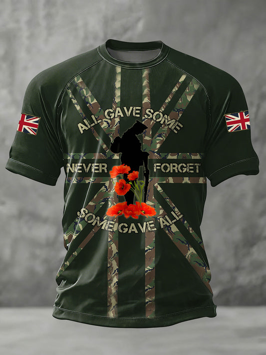 Remembrance Day Lest We Fget Camiseta de manga corta para hombre