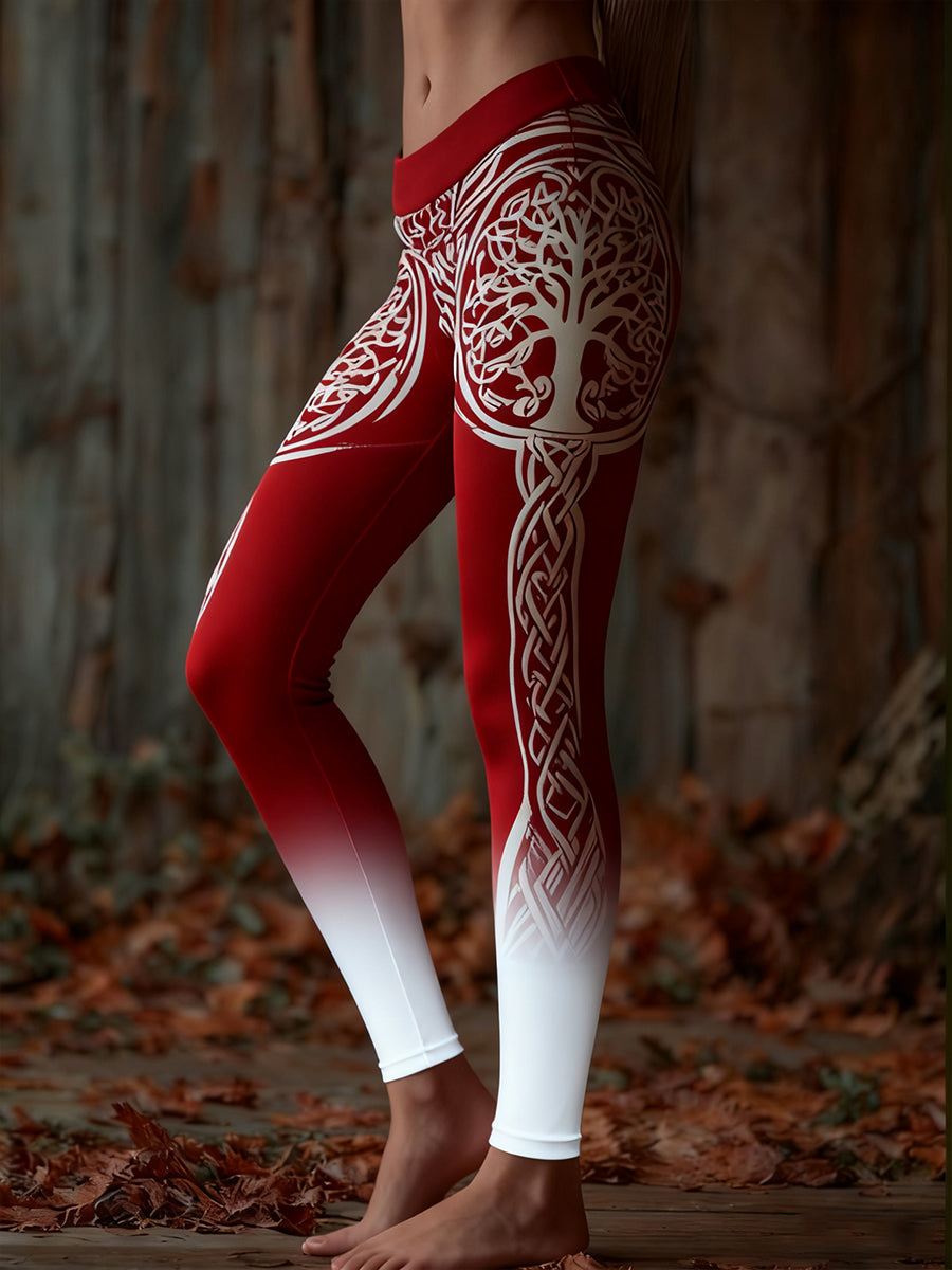Leggings vikingos de estilo navideño para mujer