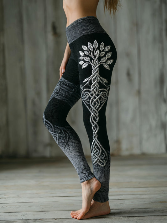 Viking Árbol de la vida de las mujeres Patrón Cozy Leggings