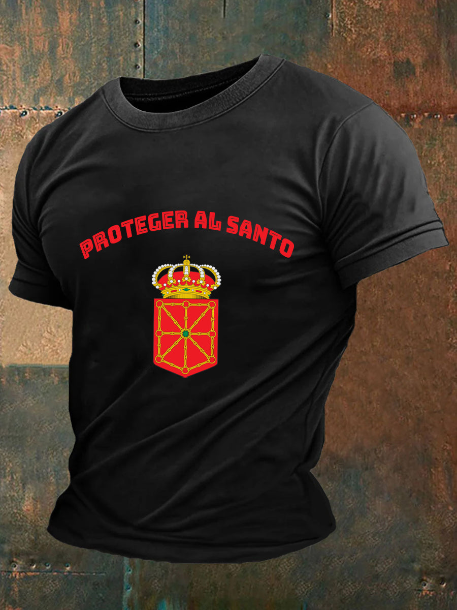 Camiseta vintage española de fe casual para hombre
