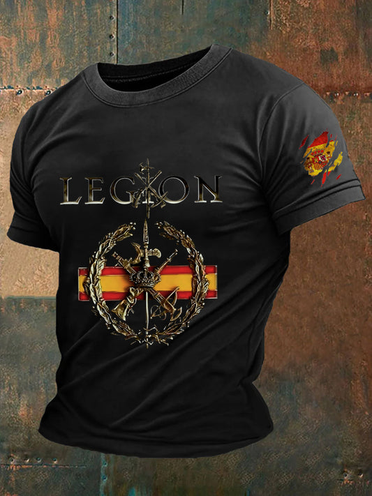 Camiseta vintage española de fe casual para hombre