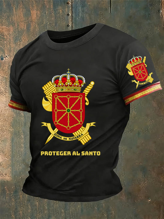Camiseta vintage española de fe casual para hombre