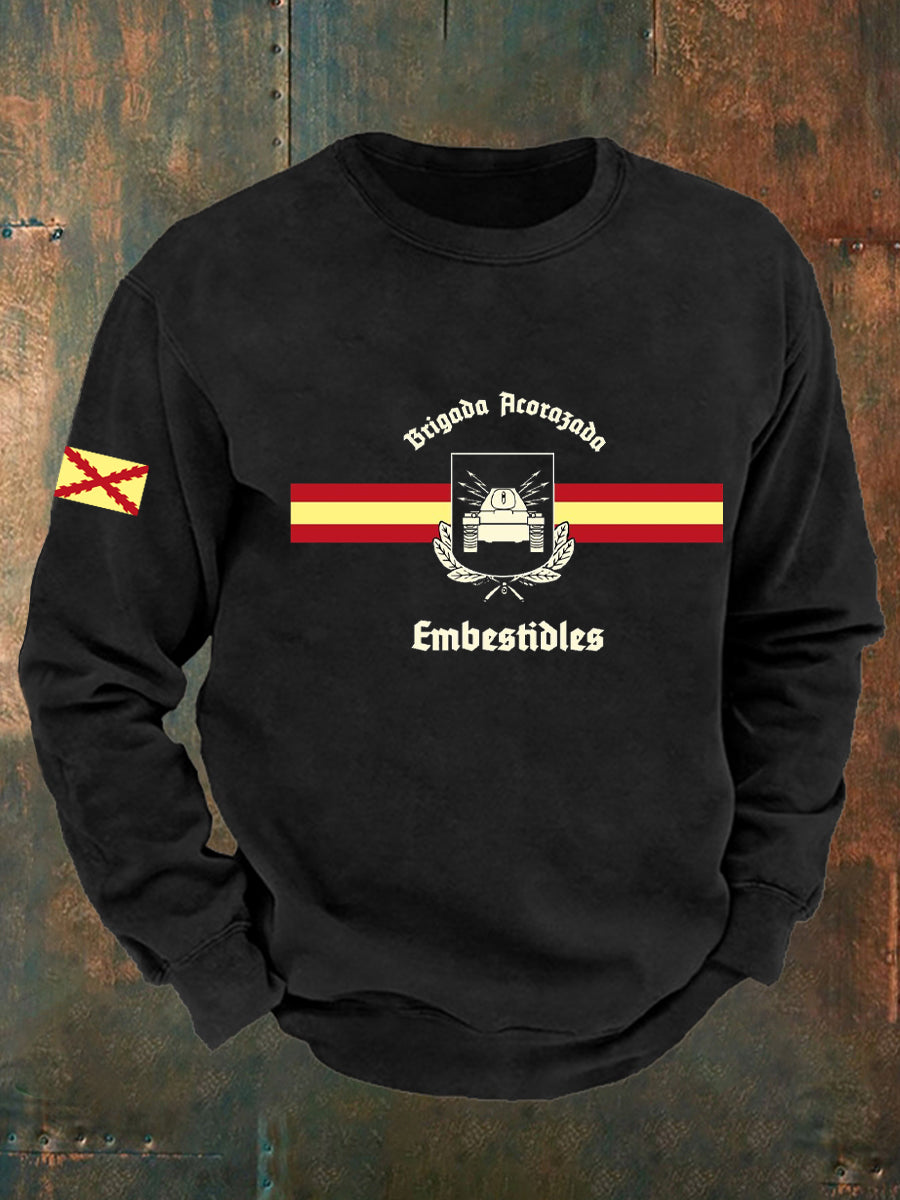 Hombres Retro Moda Casual Crewneck Sudadera
