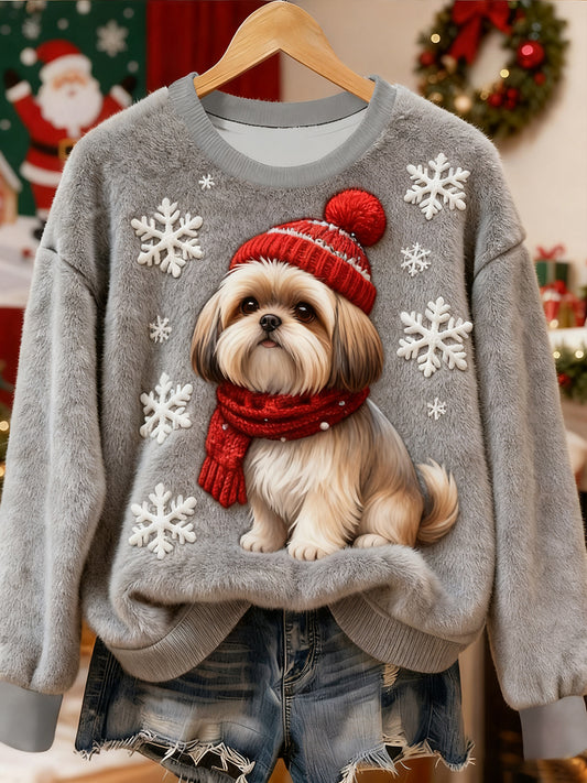 Sudadera con capucha de franela para mujer