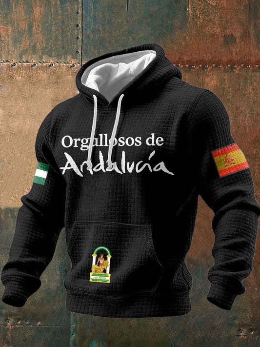 Sudadera con capucha España Andalucía Orgulloso Impreso para hombre