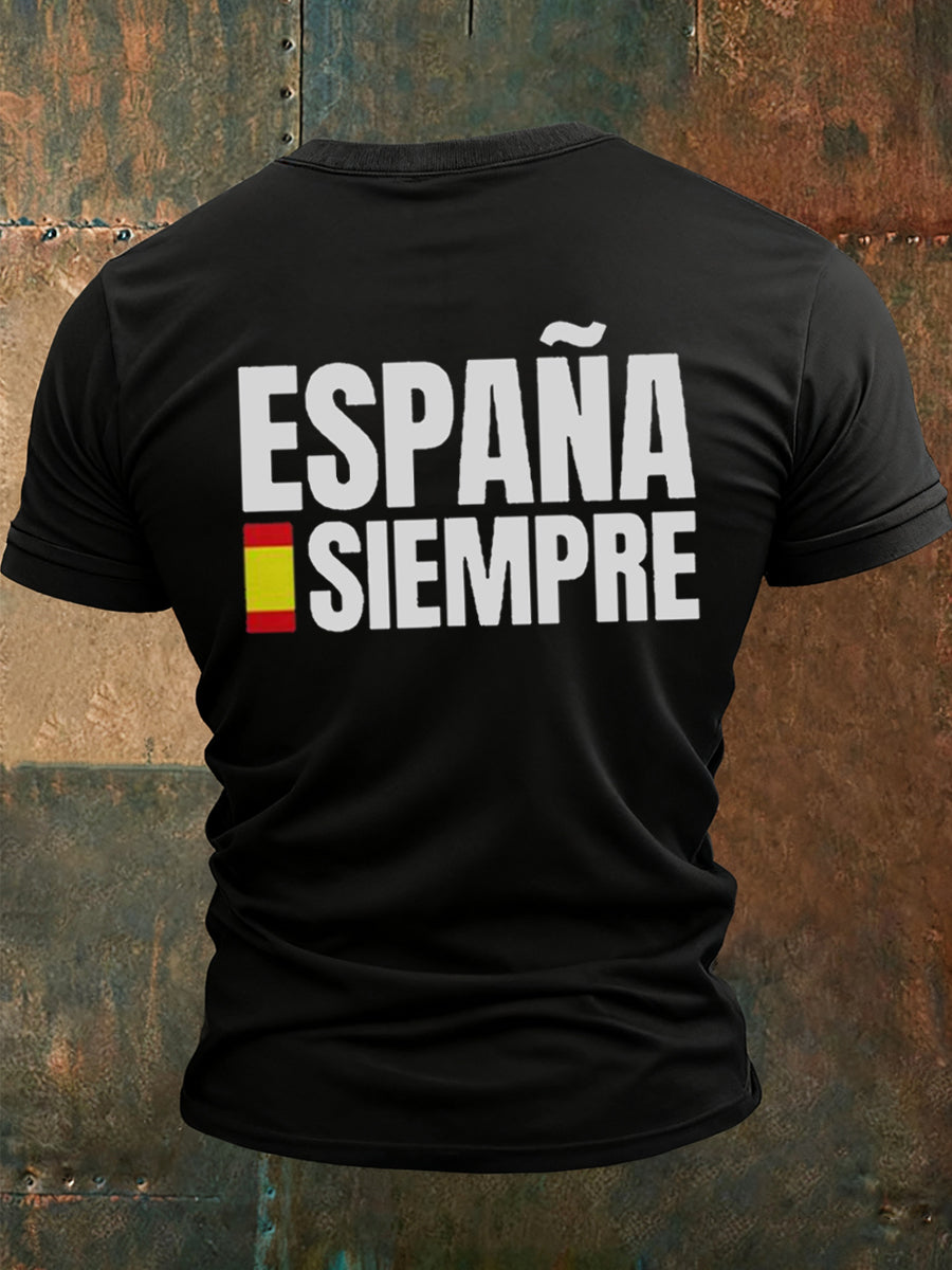 Camiseta vintage española de fe casual para hombre