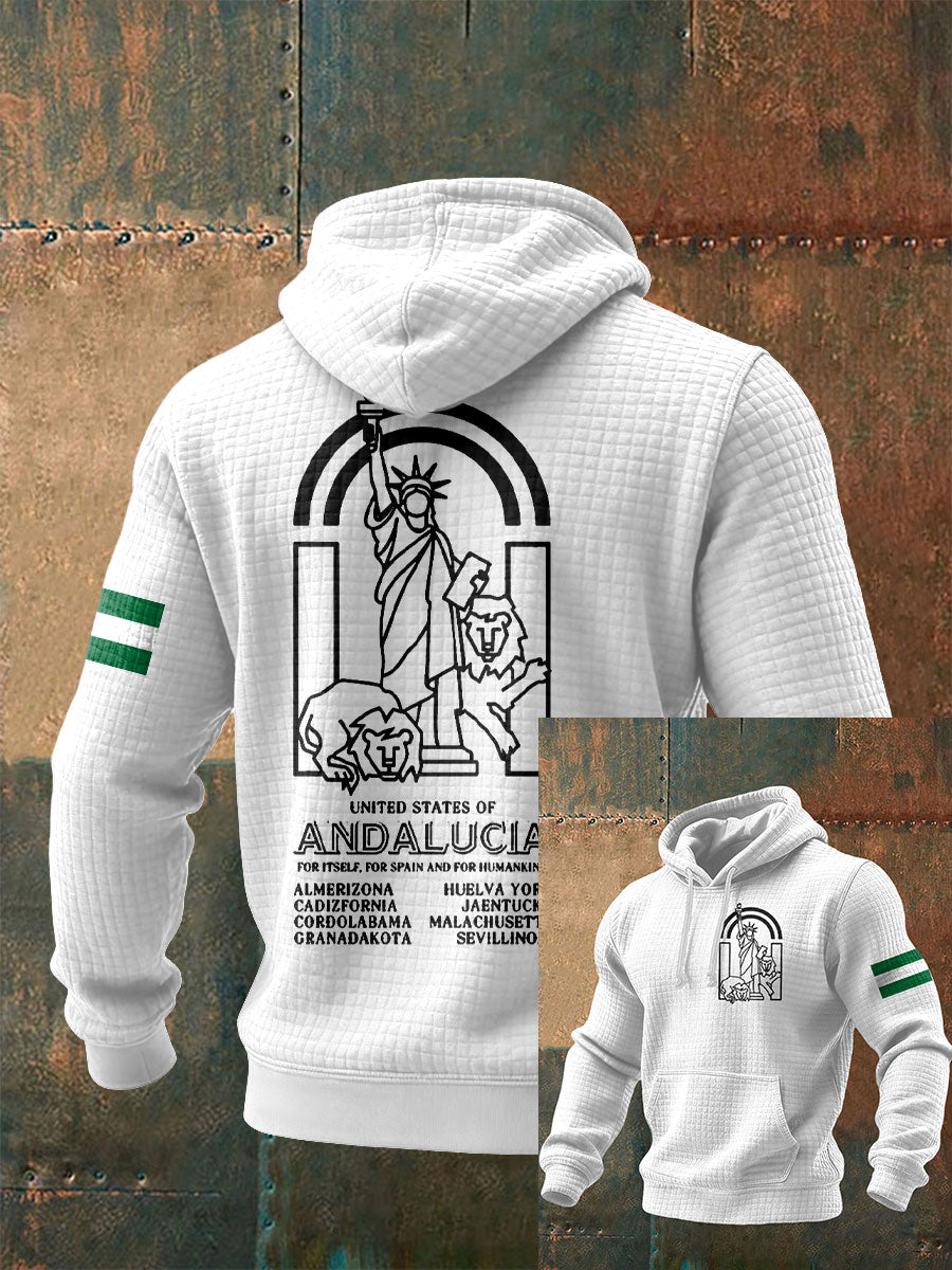Sudadera con capucha España Andalucía Orgulloso Impreso para hombre