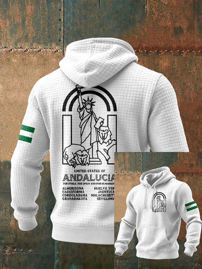 Sudadera con capucha España Andalucía Orgulloso Impreso para hombre