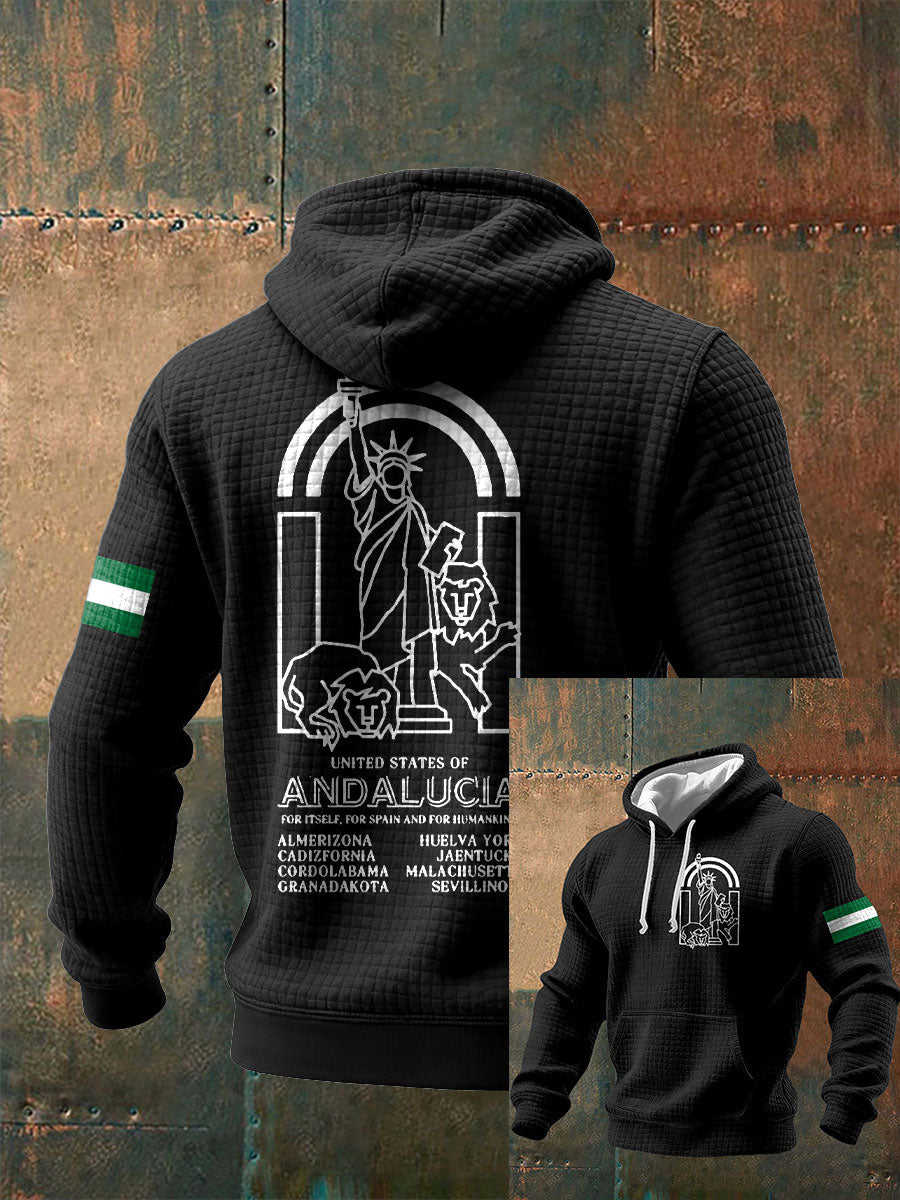 Sudadera con capucha España Andalucía Orgulloso Impreso para hombre