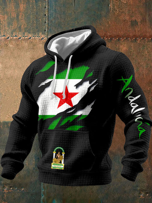 Sudadera con capucha España Andalucía Orgulloso Impreso para hombre
