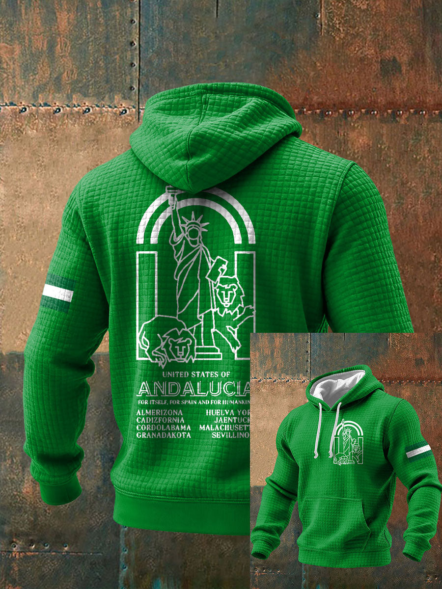 Sudadera con capucha España Andalucía Orgulloso Impreso para hombre