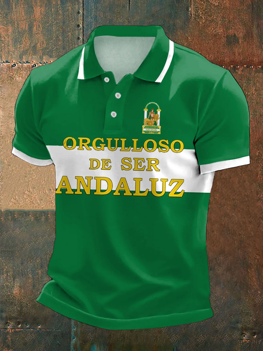 Tops Casual de Hombre España Andalucía Orgulloso Impreso