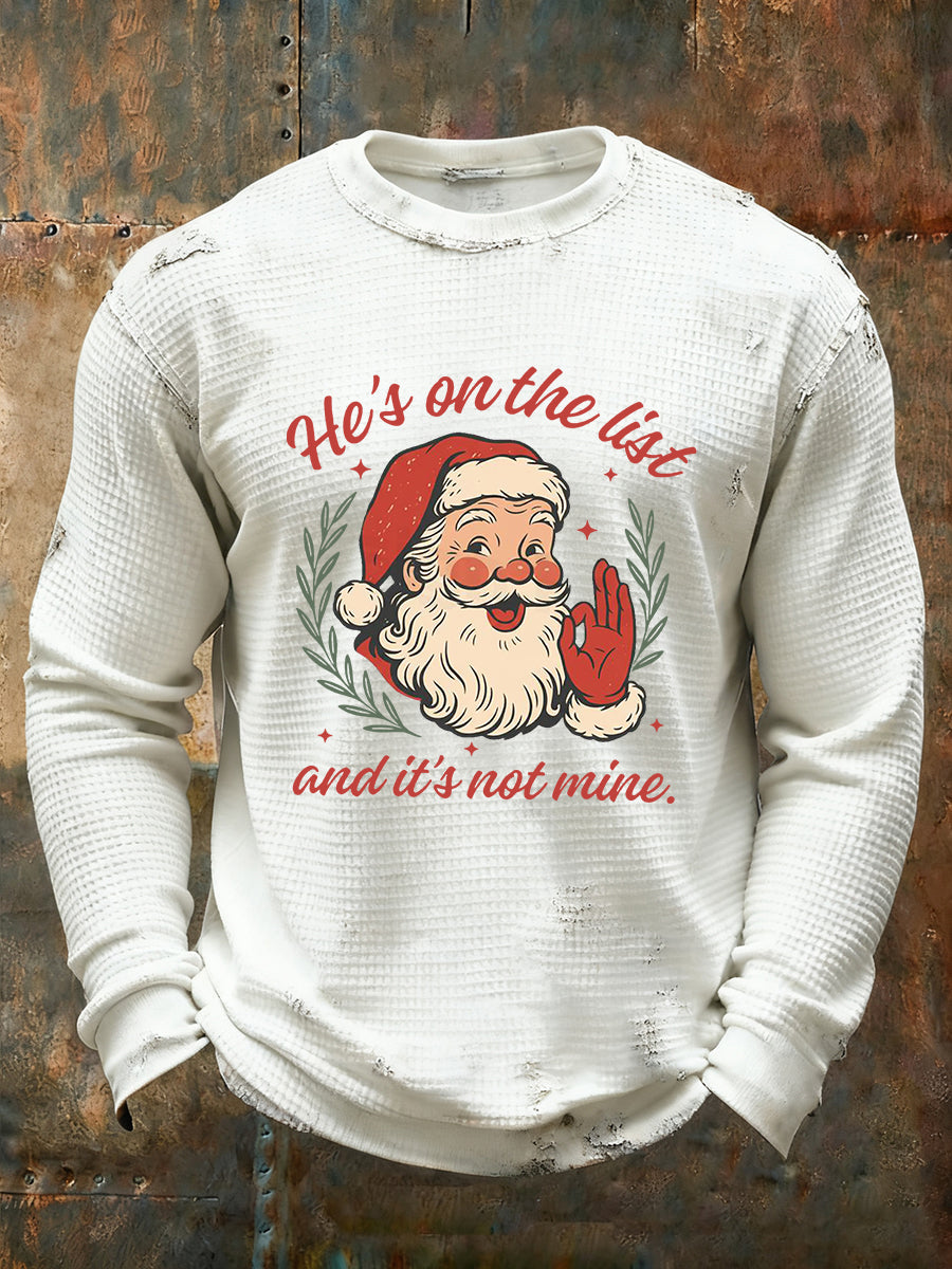 Camiseta casual con estampado Waffle FDT de Navidad para hombre