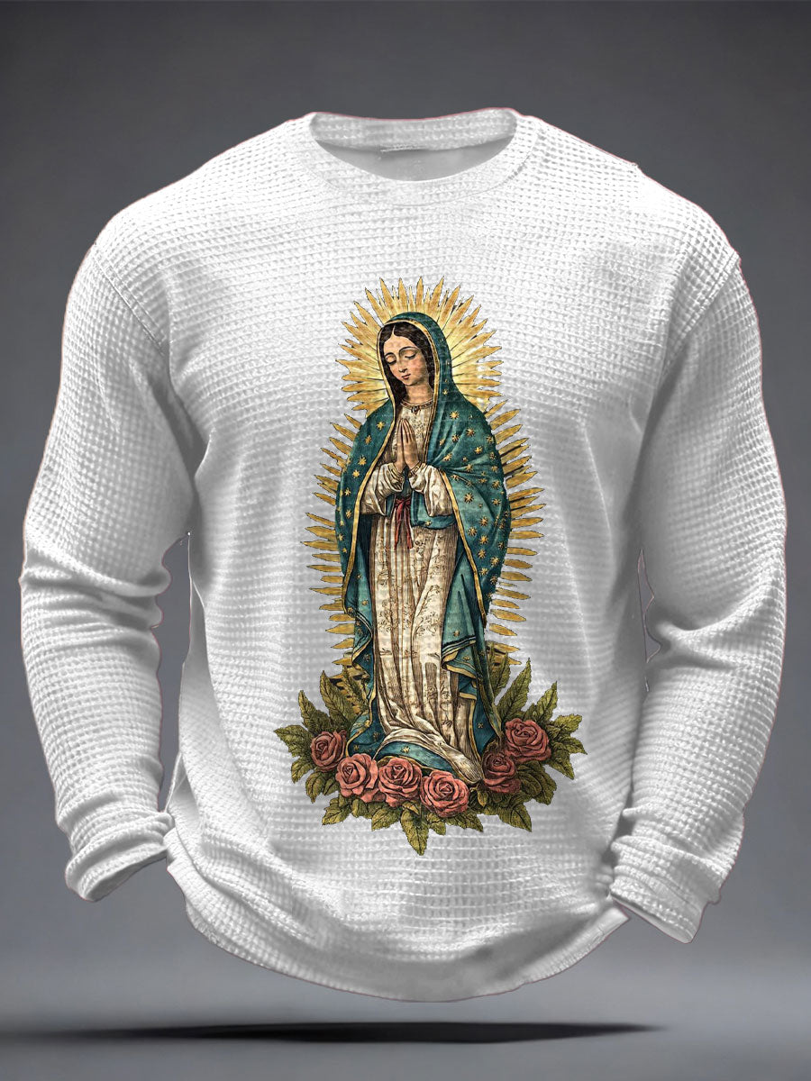 Los hombres de la Virgen María Arte Impreso Waffle Tops