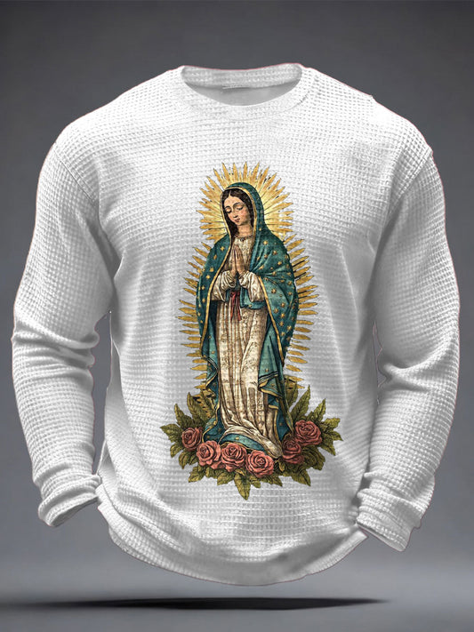 Los hombres de la Virgen María Arte Impreso Waffle Tops