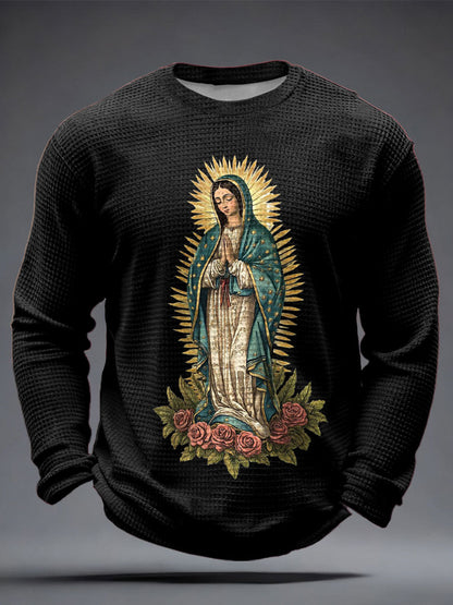 Los hombres de la Virgen María Arte Impreso Waffle Tops