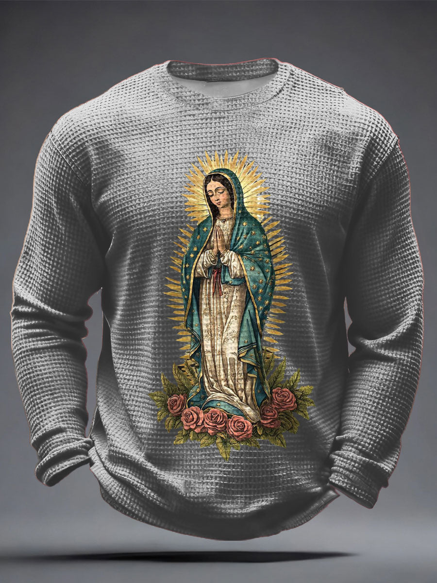 Los hombres de la Virgen María Arte Impreso Waffle Tops