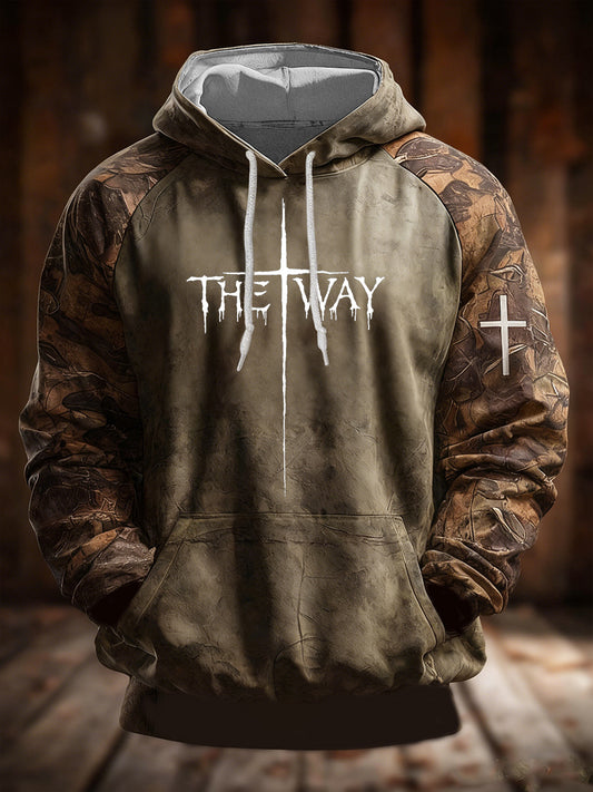 Sudadera con capucha de camuflaje The Way para hombre con bolsillos