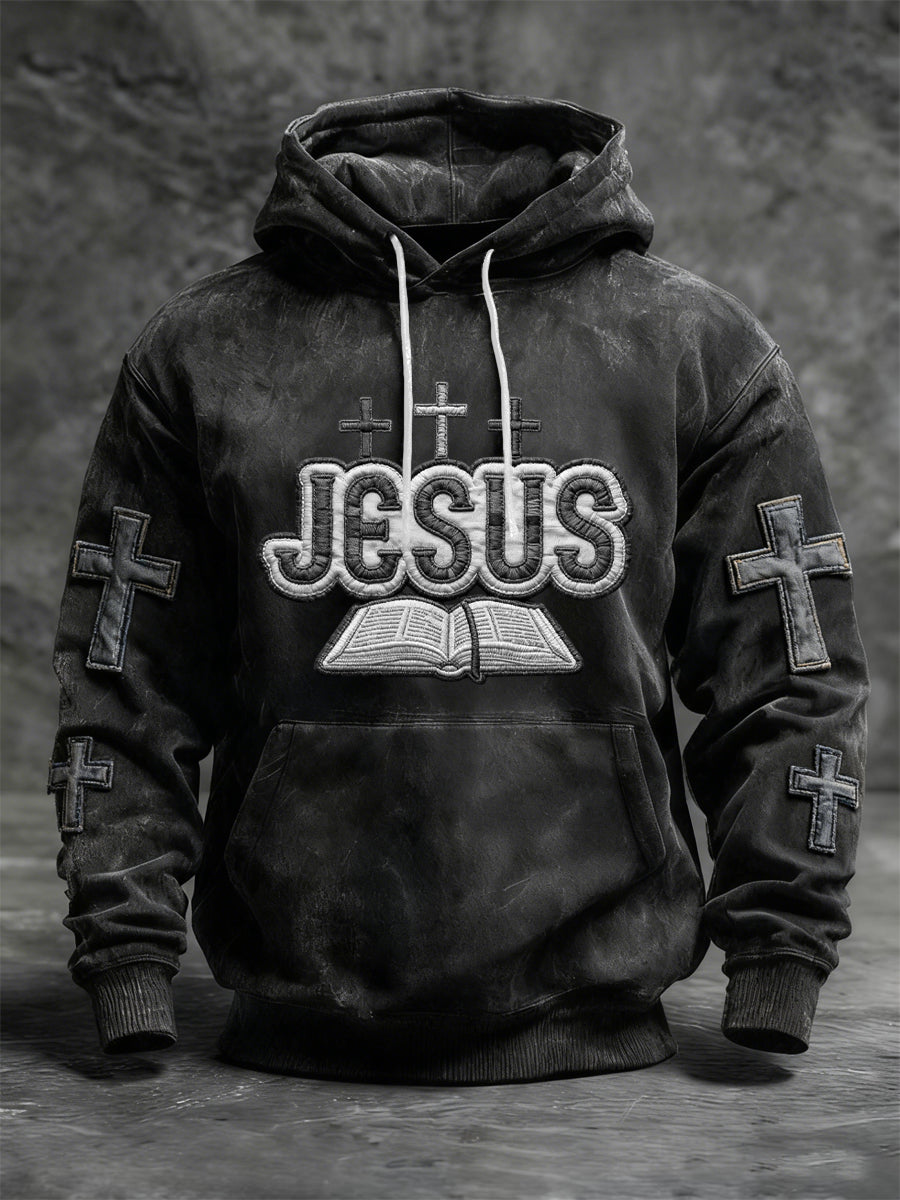 Retro Jesus Bible Casual Sudadera con capucha