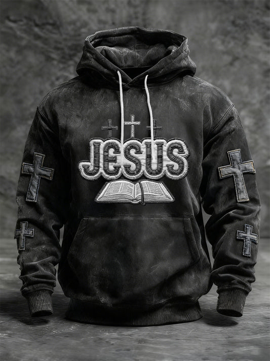 Retro Jesus Bible Casual Sudadera con capucha
