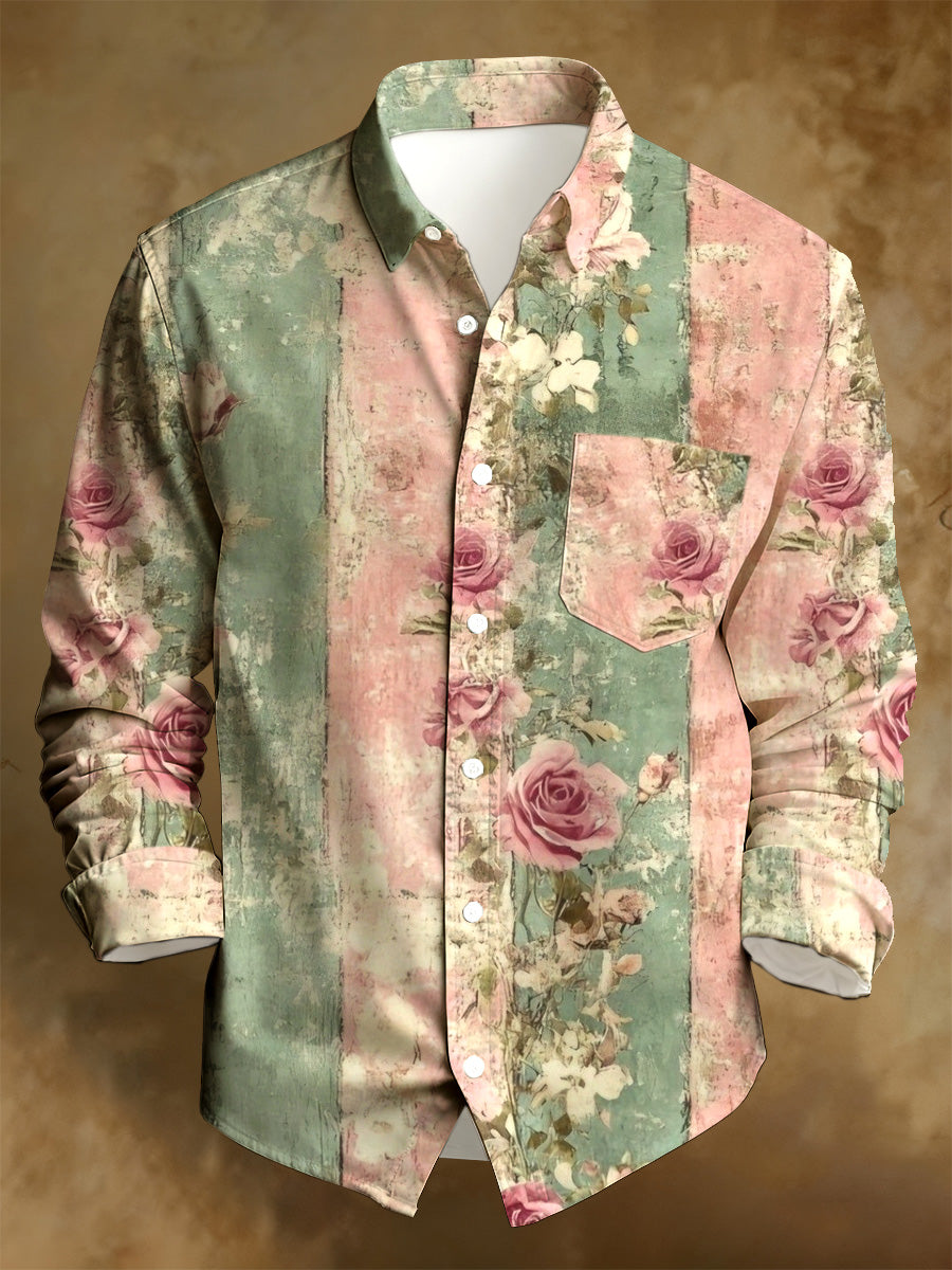 Camisa de manga larga impresa apenada estilo del negocio de los hombres
