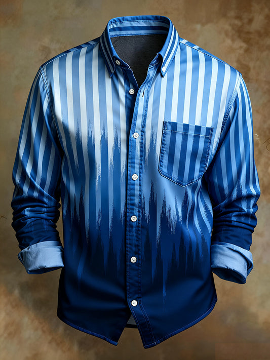 Camisa cómoda del estilo del negocio de la impresión retro del arte abstracto de los hombres