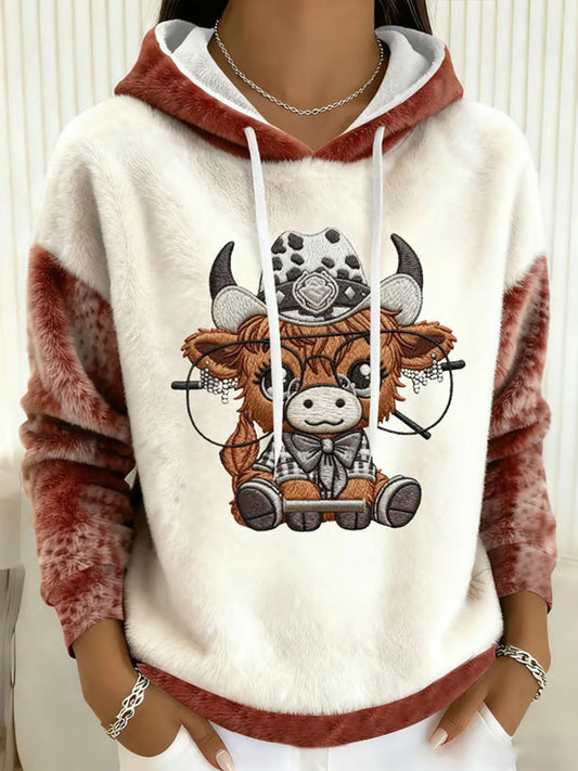 Top casual Highland Cow Art Print para mujer