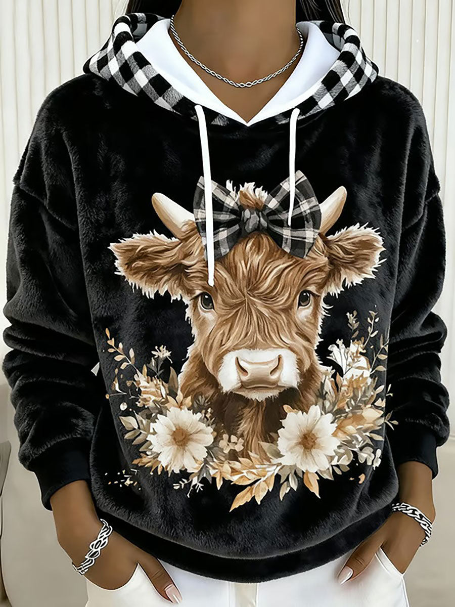 Top casual Highland Cow Art Print para mujer