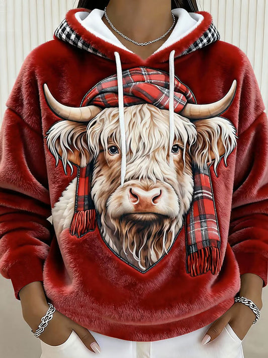 Top casual Highland Cow Art Print para mujer