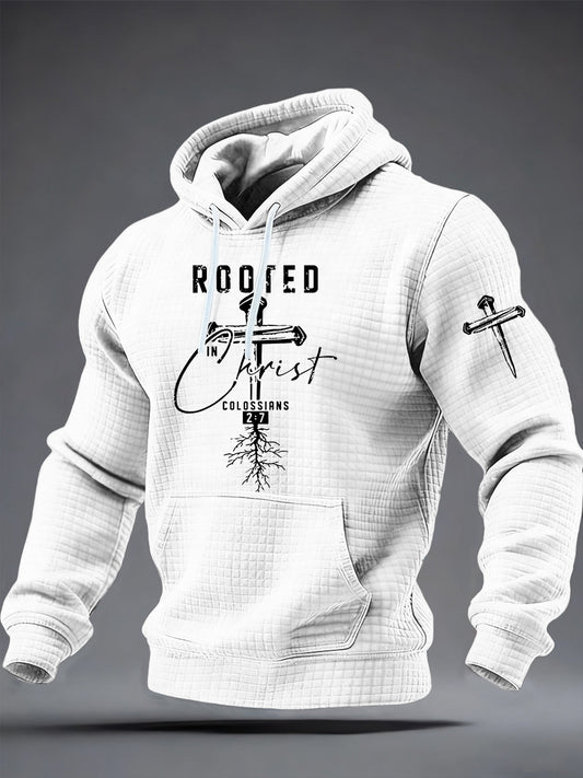 Sudadera con capucha de algodón a cuadros 2:7 ROOTED IN prist COLOSSIANS para hombre