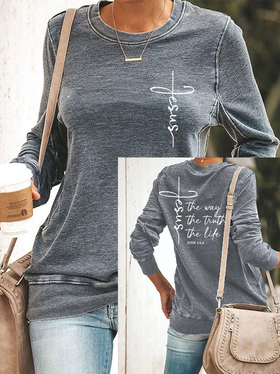 Jesus The Way The Truth The Life para mujer Sudadera casual