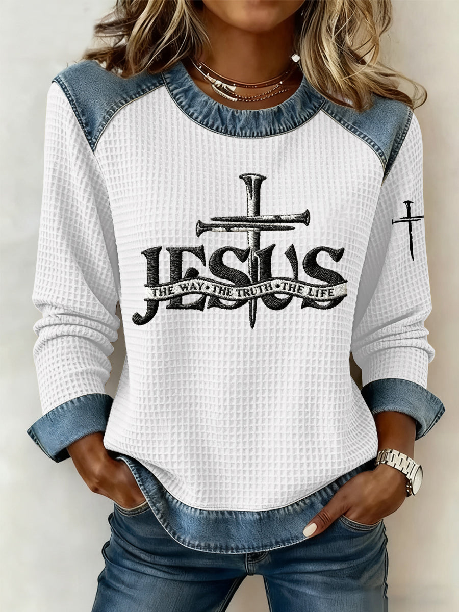 Sudadera Faith Things Print Waffle para mujer